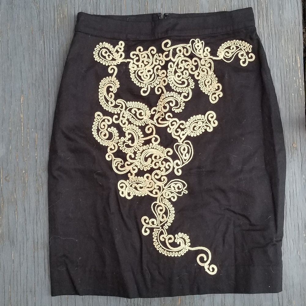 Anthropologie FLOREAT Paisley Paths Pencil Skirt